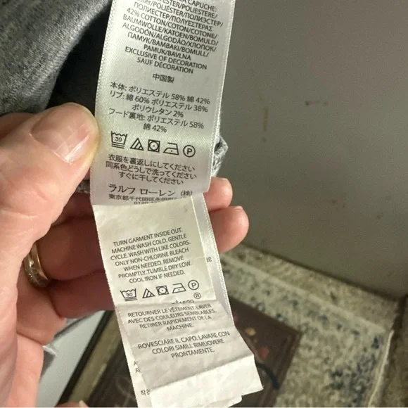 Ralph Lauren Men's Heather Gray Polo Hoodie 2xlg, Embroidered - Picture 6 of 9